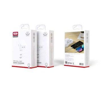 Мережевий зарядний пристрій блок живлення XO L102 35W dual Type-c port fast charger with Type-c cable 30428 фото