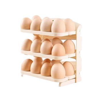 Лоток для яєць трирівневий складний пластиковий Egg holder 1225 Білий 25700 фото