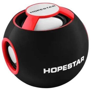 Bluetooth-колонка акумуляторна з вбудованим FM-приймачем Li-pol 500mAh Hopestar H46 Чорна з червоним 37189 фото