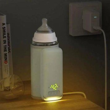 Підігрівач для пляшечок акумуляторний 4000мАч із LED дисплеєм Зелений 38372 фото