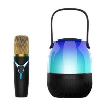 Колонка Bluetooth c RGB підсвічуванням та мікрофоном XM-A68 Чорна 21655 фото