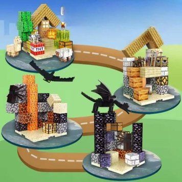 Конструктор магнітний кубічний 65 деталей Minecraft Magnetism World T9932 28379 фото