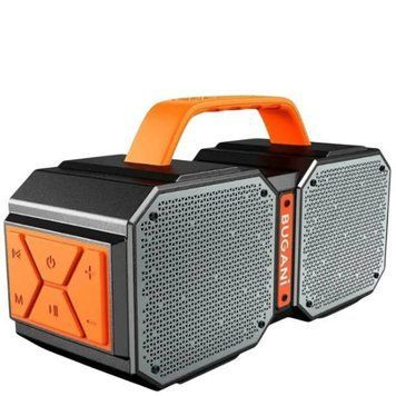 Колонка бездротова портативна Bluetooth BUGANI M83 Чорна з помаранчевим 25563 фото
