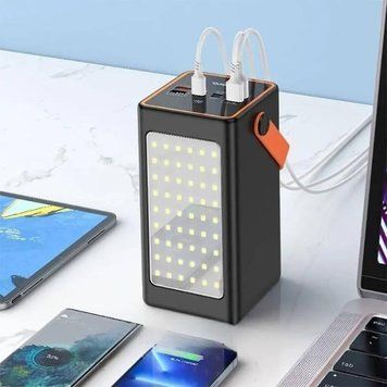 Power Bank з ручкою + ліхтар 90000mAh 3 USB 22,5W HOCO J107 25046 фото